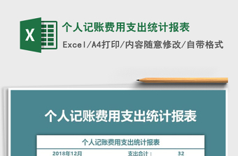 2021年個(gè)人記賬費(fèi)用支出統(tǒng)計(jì)報(bào)表
