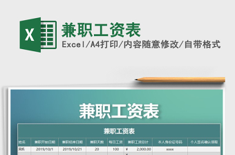 2021年兼職工資表