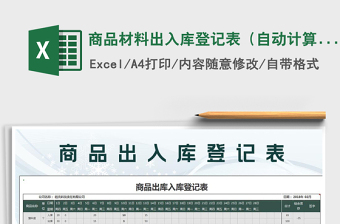 2021年商品材料出入庫登記表（自動計算）