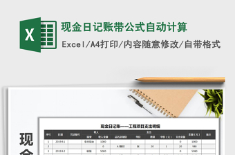 2021年現(xiàn)金日記賬帶公式自動(dòng)計(jì)算