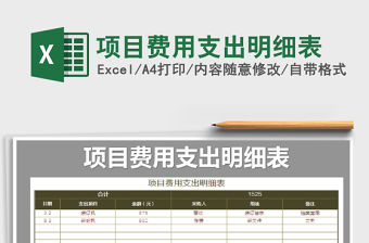 2021年項目費用支出明細表