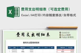 2021年費用支出明細表（可選定費用）免費下載