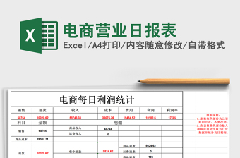2021年電商營業(yè)日?qǐng)?bào)表