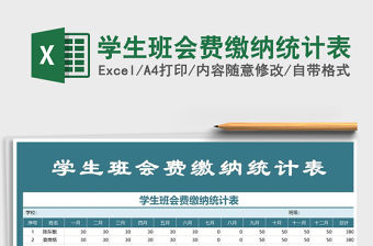 2021年學生班會費繳納統計表