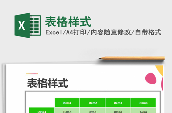 2021年表格樣式