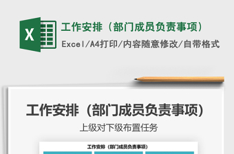 2021年工作安排（部門成員負(fù)責(zé)事項）