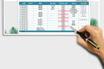 2021年现金日记账-自动保存已登记至子表