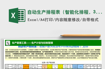 2021年自動生產(chǎn)排程表（智能化排程，30天）