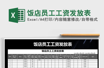 2021年飯店員工工資發放表