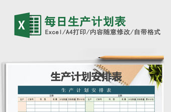 2021年每日生產計劃表