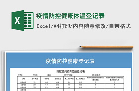 2021年疫情防控體溫登記表