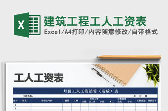 2021年建筑工程工人工資表