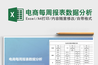 2021年電商每周報表數據分析