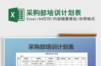 2021年采購部培訓計劃表免費下載