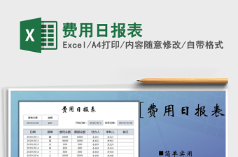 2021年費(fèi)用日報表免費(fèi)下載
