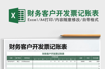 2021年財務客戶開發(fā)票記賬表