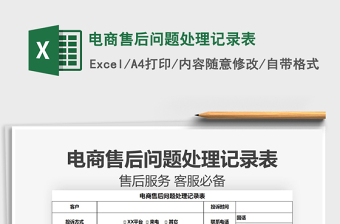2021年電商售后問題處理記錄表