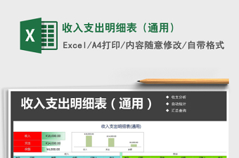 2021年收入支出明細(xì)表（通用）