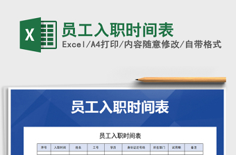 2021年員工入職時間表