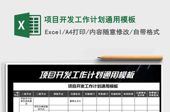 2021年項目開發工作計劃通用模板
