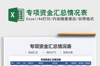 2021年專項(xiàng)資金匯總情況表