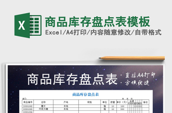 2021年商品庫存盤點(diǎn)表模板
