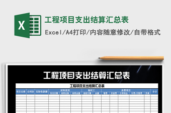 2021年工程項(xiàng)目支出結(jié)算匯總表