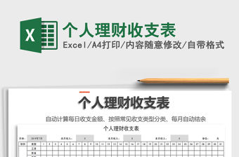 2021年個人理財收支表