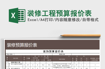 2021年装修工程预算报价表