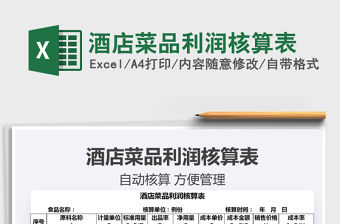 2021年酒店菜品利潤核算表