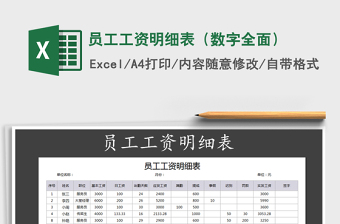 2021年員工工資明細(xì)表（數(shù)字全面）