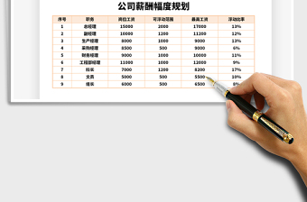2021年公司薪酬幅度規(guī)劃