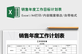 2021年銷售年度工作目標(biāo)計(jì)劃表