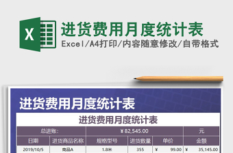 2021年進(jìn)貨費(fèi)用月度統(tǒng)計(jì)表