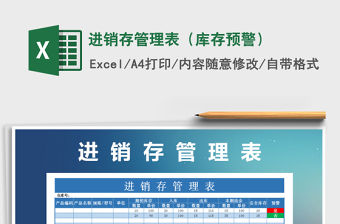 2021年進銷存管理表（庫存預警）