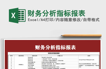 2021年財務分析指標報表