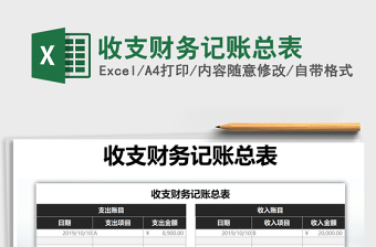 2021年收支財(cái)務(wù)記賬總表