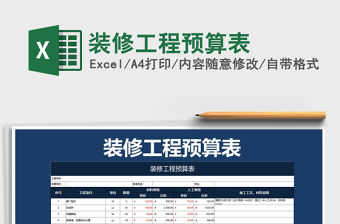 2021年裝修工程預算表
