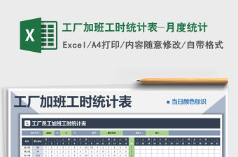 2021年工廠加班工時統計表-月度統計
