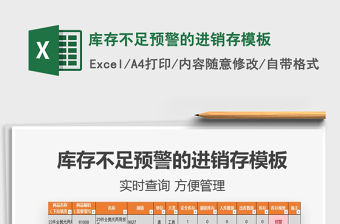 2021年庫(kù)存不足預(yù)警的進(jìn)銷存模板