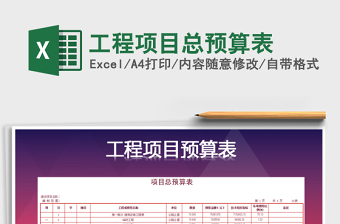 2021年工程項(xiàng)目總預(yù)算表