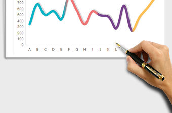 2021年時尚配色通用多色折線圖表趨勢分析