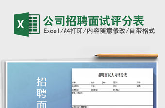 2021年公司招聘面試評分表免費下載