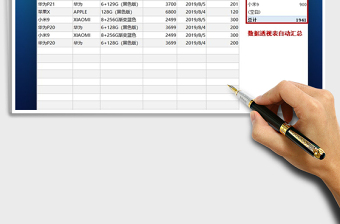 2021年商品入库数量数据透视统计表