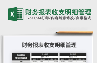2021年財務(wù)報表收支明細管理