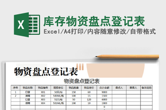 2021年庫存物資盤點登記表