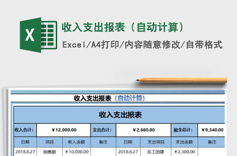 2021年收入支出報(bào)表（自動(dòng)計(jì)算）