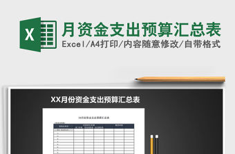 2021年月資金支出預算匯總表