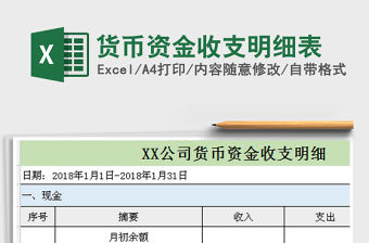 2021年貨幣資金收支明細(xì)表