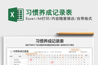 2021年習慣養(yǎng)成記錄表
